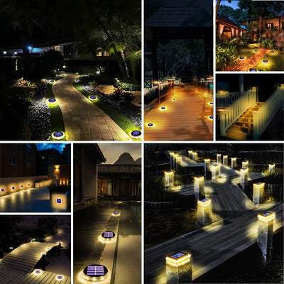 Lampe Solaire Extérieur 8 LED Applique Murale Jardin Pelouse