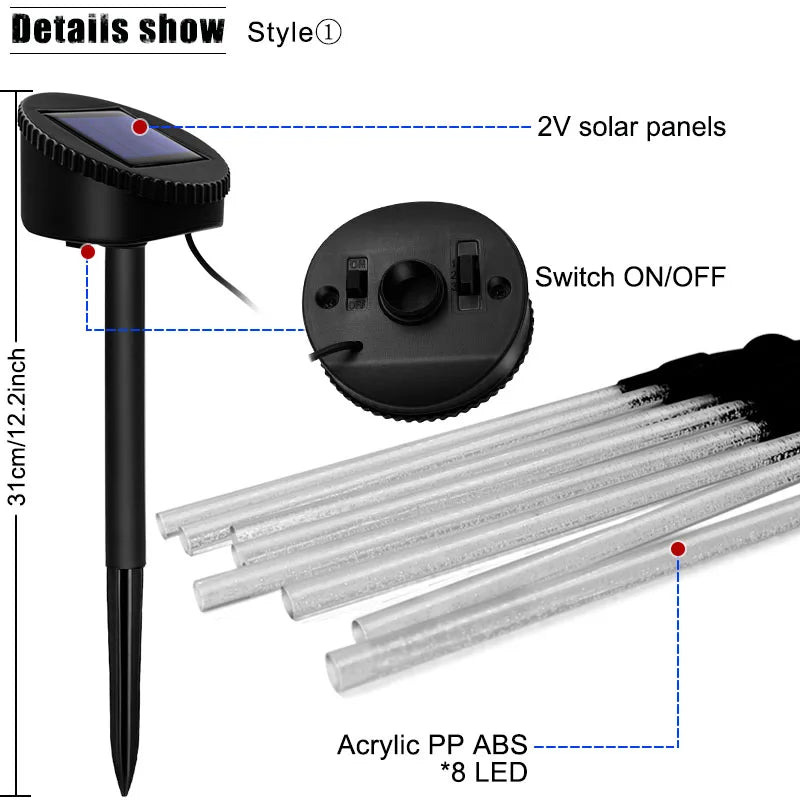 Lampe solaire imperméable décorative pour jardin et pelouse