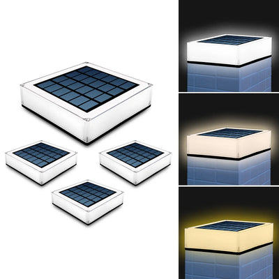 Lot de 4 Lampes Solaires de Clôture IP65 Jardin