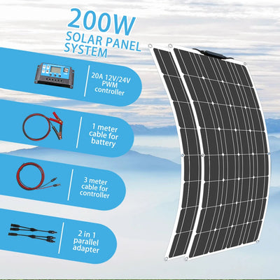 Panneau Solaire Flexible 100W à 400W avec Kit