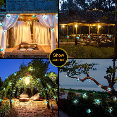 Guirlande Solaire Noël 10 LED Imperméable Décorative Jardin