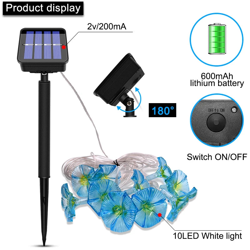 Guirlande solaire Noël 10 LED pour jardin