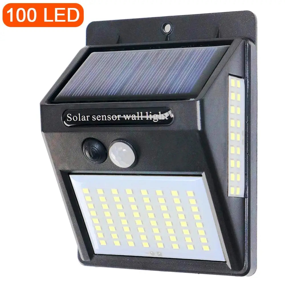 Applique Murale Solaire 100 LED Grand Angle Détecteur de Mouvement