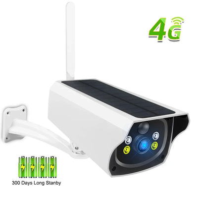 Caméra Solaire 4G 1080P avec Panneau et Détection PIR