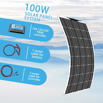 Panneau Solaire Flexible 100W à 400W avec Kit