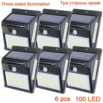 Applique Murale Solaire 100 LED Grand Angle Détecteur de Mouvement