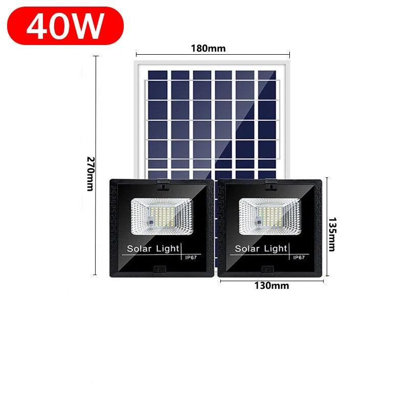 Projecteur solaire 40W double faisceau avec télécommande