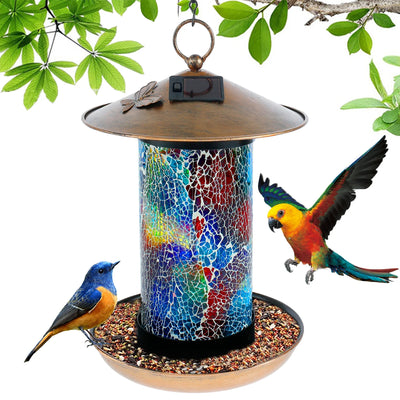 Mangeoire Solaire à Oiseaux Mosaïque RVB Étanche