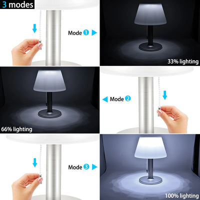 Lampe LED Solaire Blanche Décorative avec Interrupteur Tirette
