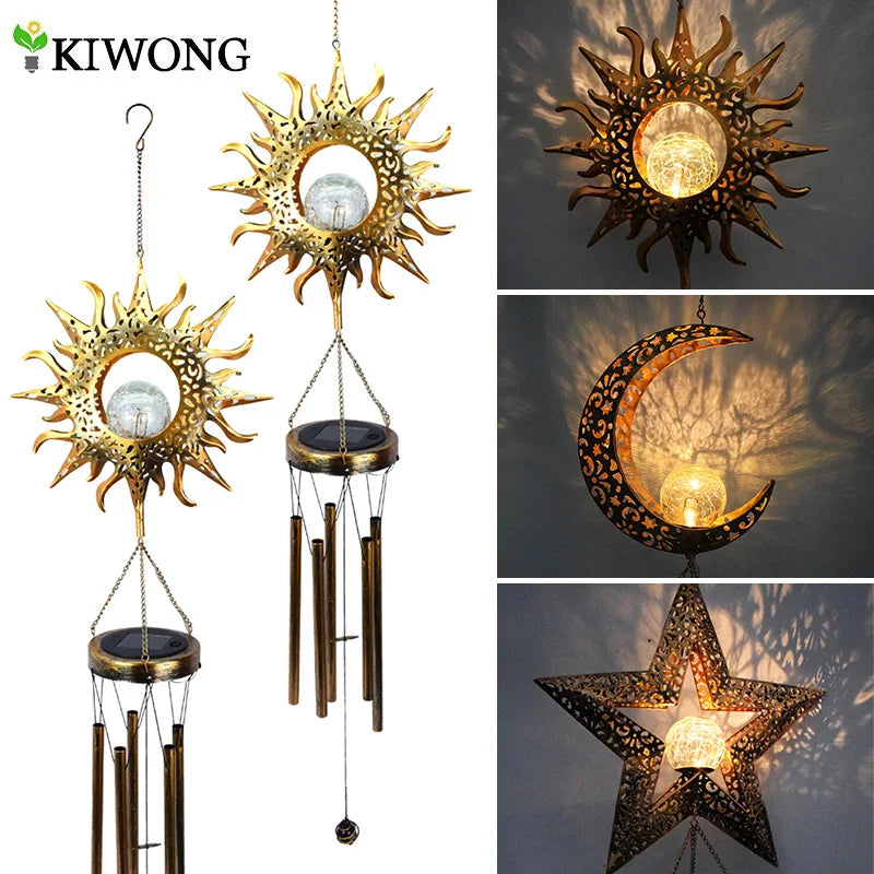 Lampe solaire décorative en forme de lune étoile et soleil