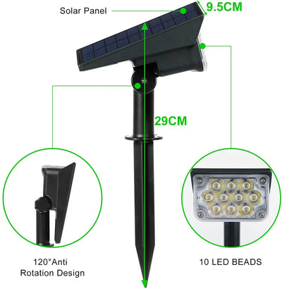 Projecteur Solaire Réglable IP65 Éclairage Paysage Jardin
