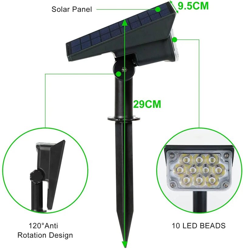Projecteur solaire réglable IP65 pour le jardin