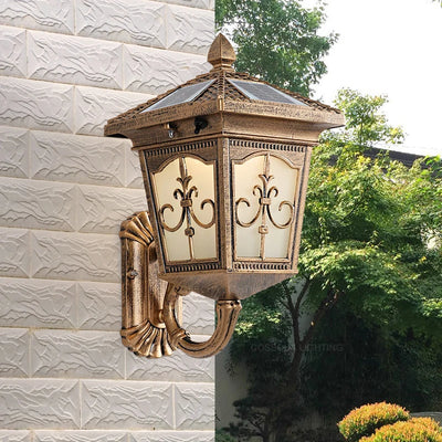 Applique Murale Solaire Extérieur Rétro Bronze et Noir