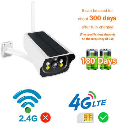 Caméra Solaire 4G 1080P avec Panneau et Détection PIR