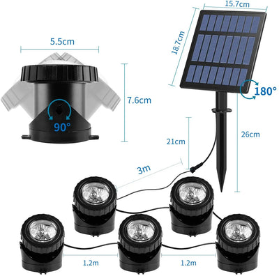 Spot Solaire RGB Extérieur IP68 Pelouse et Piscine Jardin