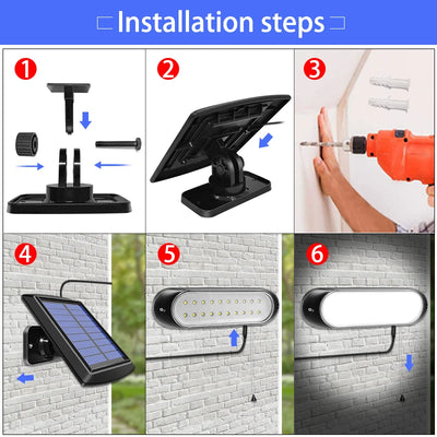 Lampe Solaire 20 LED Ligne 5m Interrupteur Étanche Jardin Maison