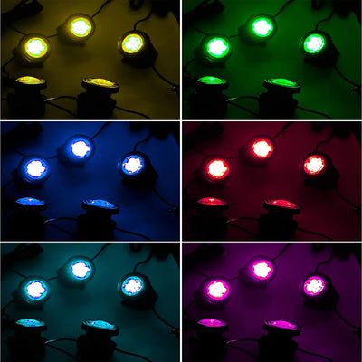 Spot Solaire RGB Extérieur IP68 Pelouse et Piscine Jardin