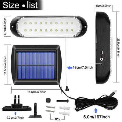 Lampe Solaire 20 LED Ligne 5m Interrupteur Étanche Jardin Maison