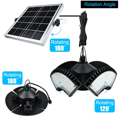 Lampe Solaire Suspendue Télécommande 138 LED 800lm Étanche IP65
