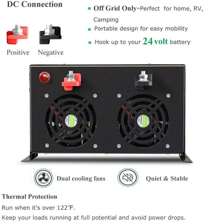 Convertisseur Solaire Pur Sinus 6000W 12V à 48V vers 220V