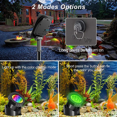 Spot Solaire RGB Extérieur IP68 Pelouse et Piscine Jardin