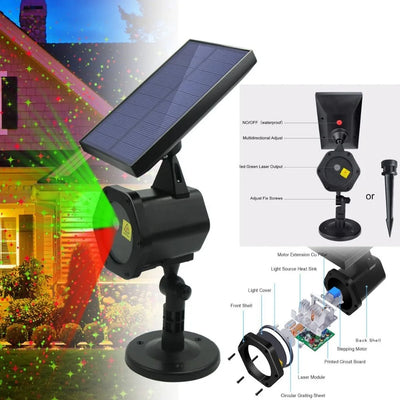 Projecteur Solaire Laser LED Étoiles Décoration Jardin Noël