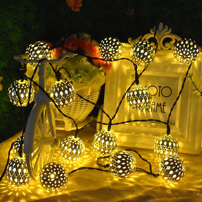 Lanterne Solaire Boule Marocaine LED Étanche Décoration Jardin