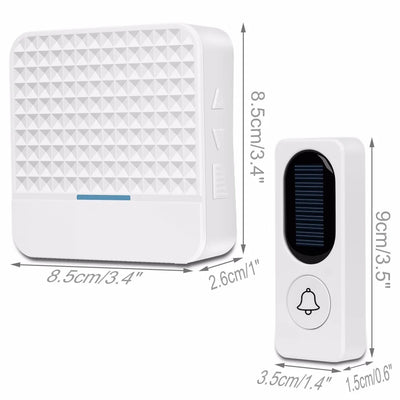 Sonnette Solaire Sans Fil Étanche à Énergie Cinétique