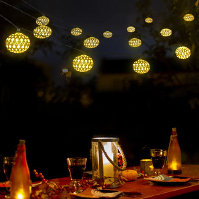 Lanterne Solaire Boule Marocaine LED Étanche Décoration Jardin