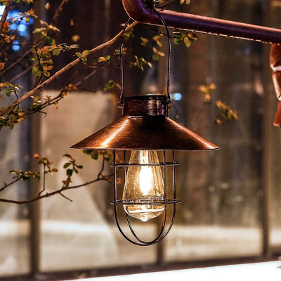 Lampe Solaire Suspendue Vintage Métal Extérieure Patio Jardin