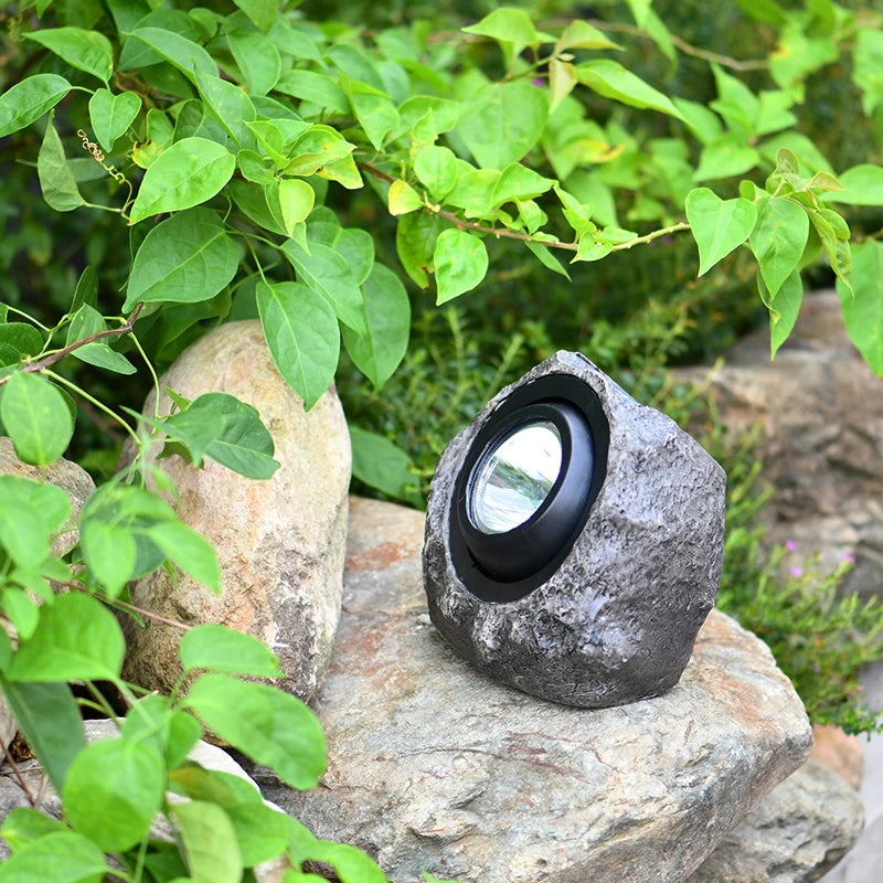 Lampe Solaire Décorative Pierre de Jardin Étanche