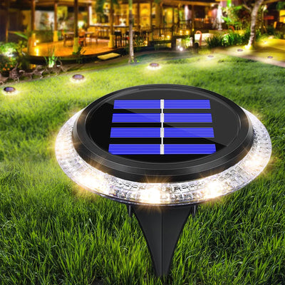 Lampe Solaire Extérieur 8 LED Applique Murale Jardin Pelouse