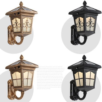 Applique Murale Solaire Extérieur Rétro Bronze et Noir