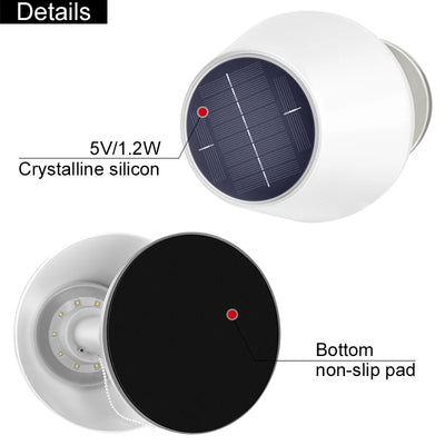 Lampe LED Solaire Blanche Décorative avec Interrupteur Tirette