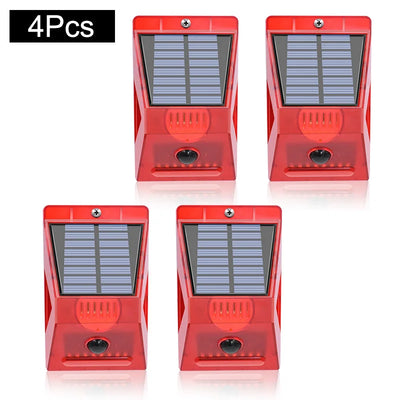 Lampe Alarme Solaire Stroboscopique Sirène 129dB Détecteur IP65