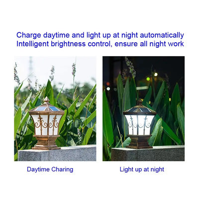 Lampe Solaire Pilier Jardin Décoration Étanche