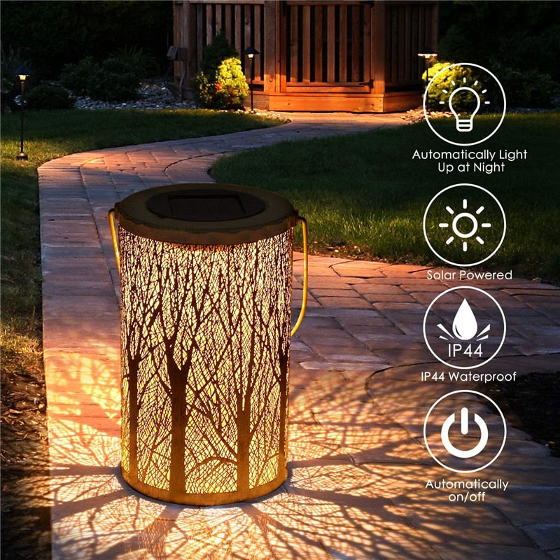 Lanterne solaire arbre érable LED à suspendre jardin