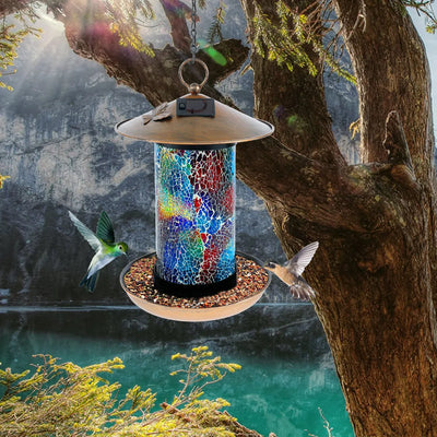 Mangeoire Solaire à Oiseaux Mosaïque RVB Étanche