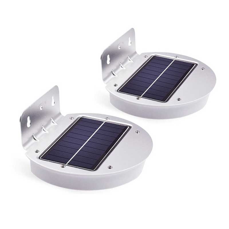 Lampe solaire ronde blanche 28 LED avec détecteur de mouvement
