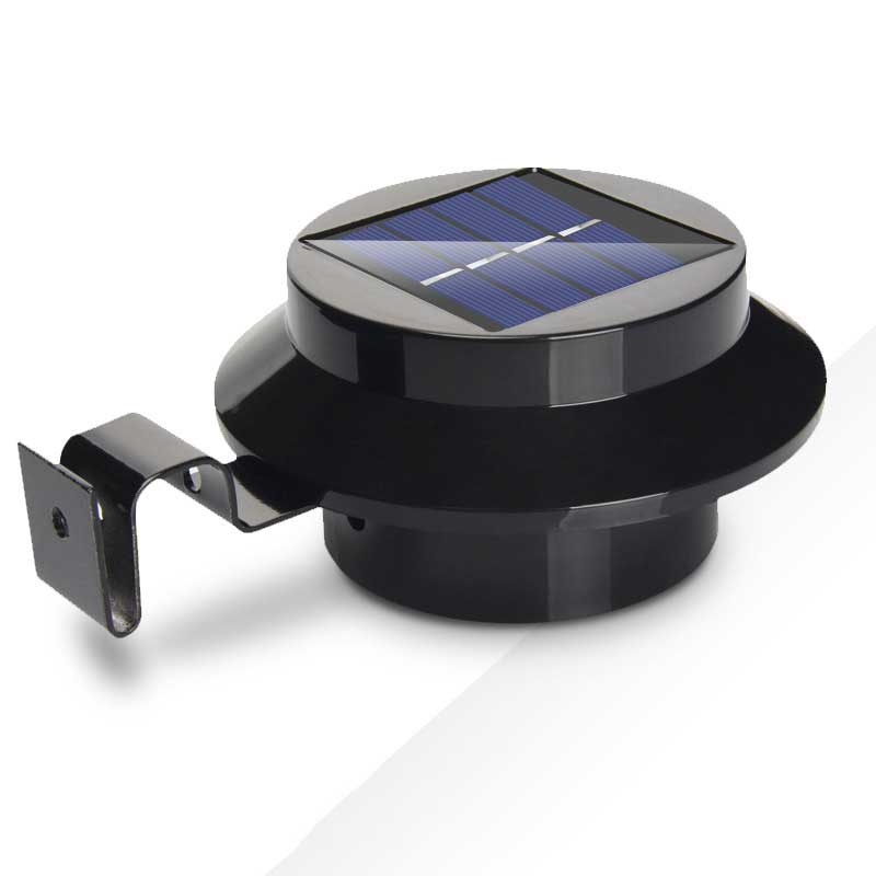 Lampe solaire jardin ronde noire LED