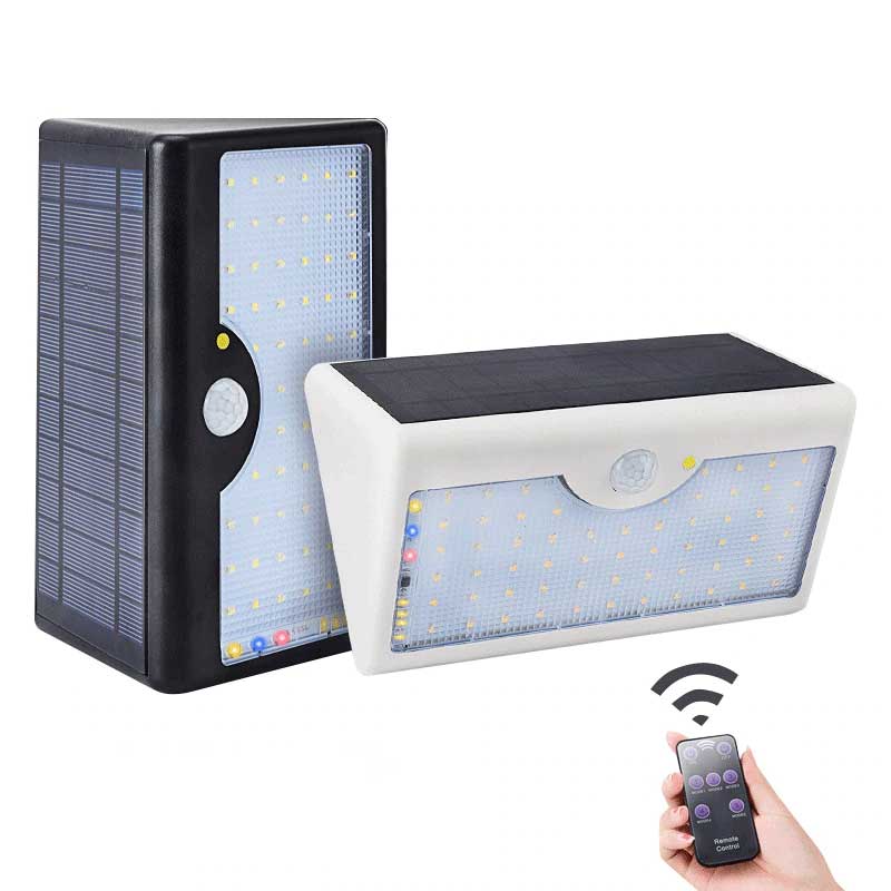 Applique solaire 60 LED blanche avec télécommande et détecteur