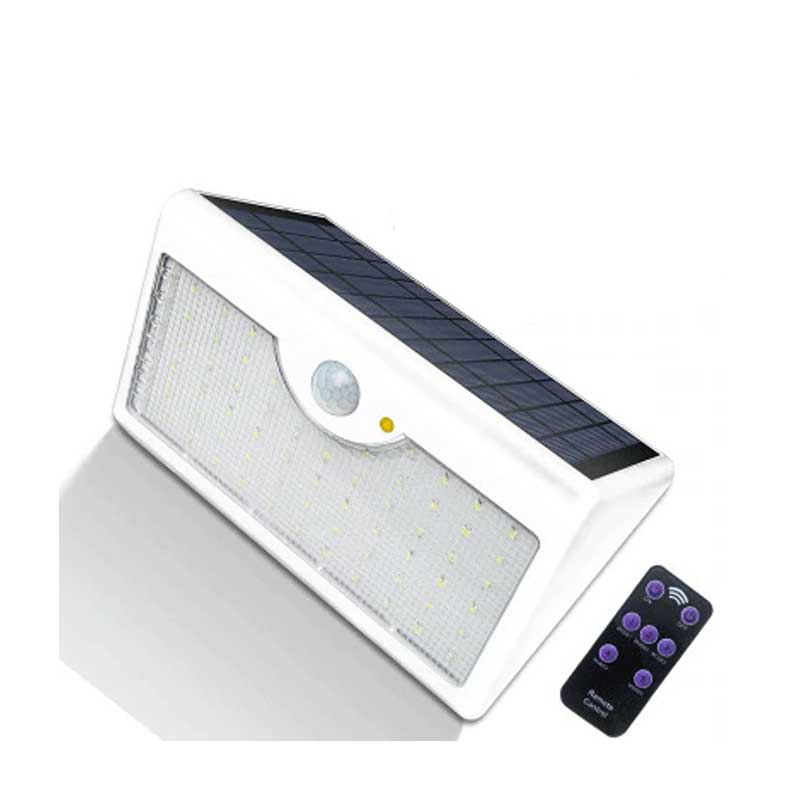 Applique solaire 60 LED blanche avec télécommande et détecteur