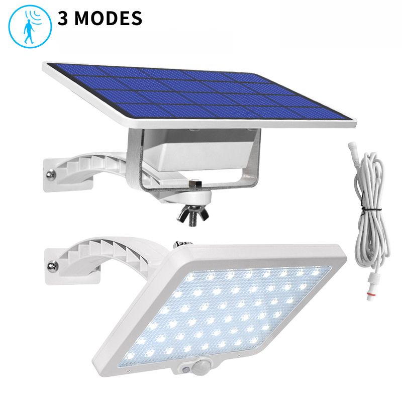 Lampe solaire murale 48 LED avec panneau déporté pour jardin