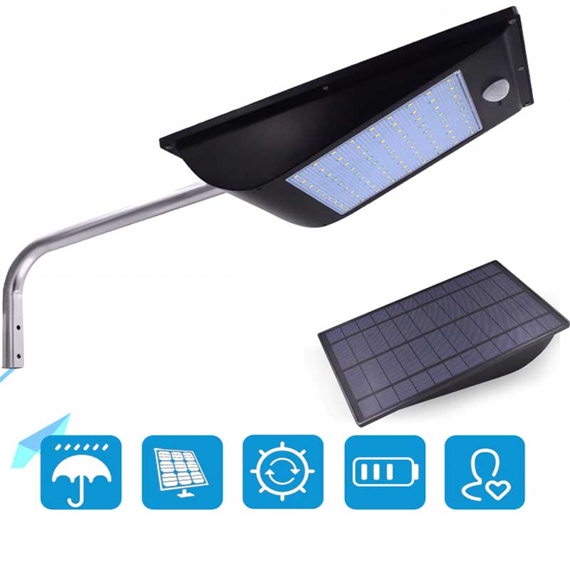 Lampadaire solaire mini réverbère 81 LED détecteur mouvement