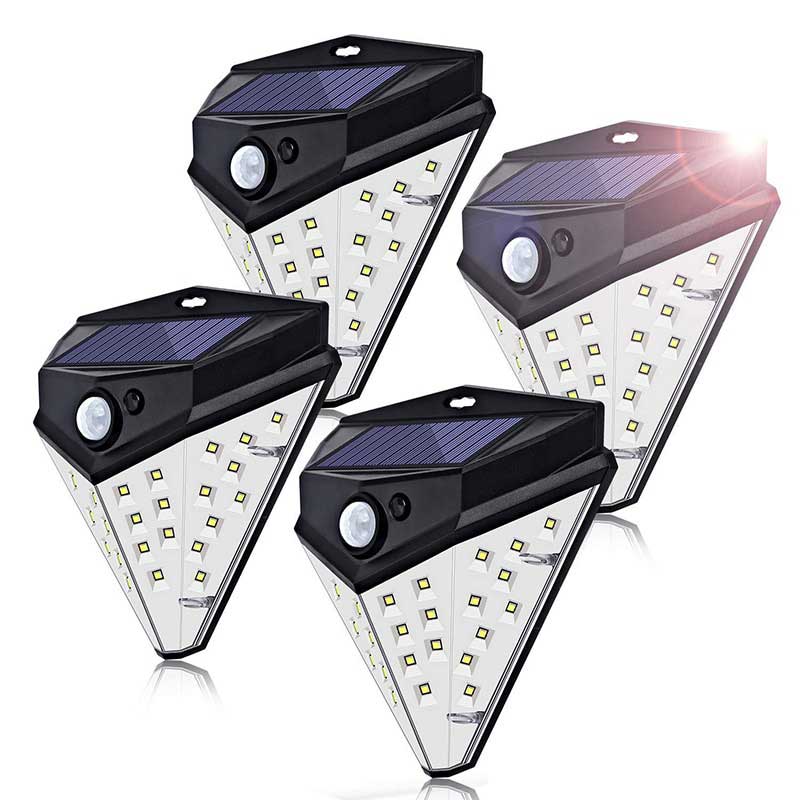 Applique murale solaire mini 32 LED avec détecteur PIR pour jardin