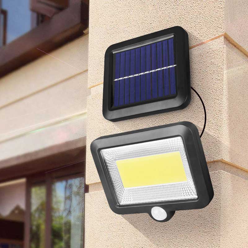 Lampe solaire jardin 100 LED avec panneau déporté
