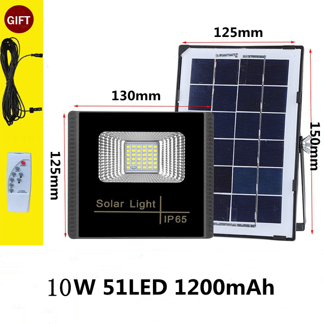 Projecteur solaire 50W LED blanc télécommande