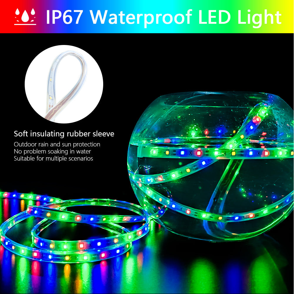 Ruban LED solaire autocollant IP67 avec télécommande