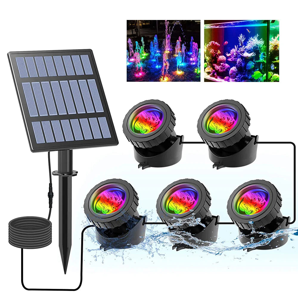 Spot solaire RGB étanche IP68 pour pelouse