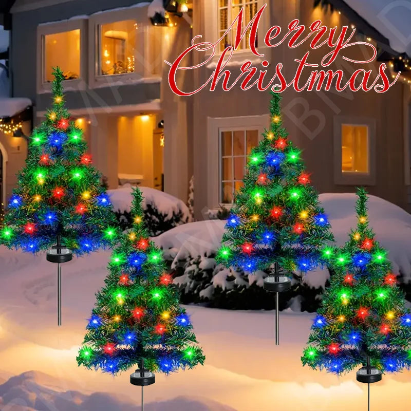 Lampe Solaire Arbre de Noël LED Étanche Jardin et Patio